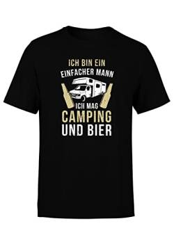 Ich Bin EIN Einfacher Mann Ich Mag Camping Und Bier - Wohnmobil - Herren T-Shirt, Farbe: Black, Größe: XXXL von tshirtladen