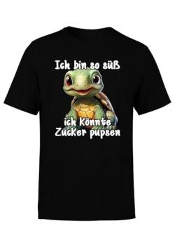 Ich Bin So Süß Ich Könnte Zucker Pupsen lustiges Schildkröten Herren T-Shirt, Farbe: Black, Größe: 7XL von tshirtladen