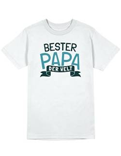 Männertag Spruch zum Vatertag Bester Papa der Welt T-Shirt Spruch für den Vater, Größe: M, Farbe: Weiß von tshirtladen