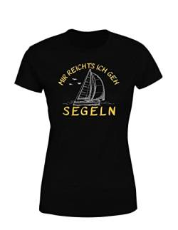 Mir reichts ich GEH Segeln Kapitän Segelschiff Segelboot Damen T-Shirt, Farbe: Schwarz, Größe: X-Large von tshirtladen
