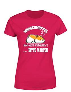 Morgenmuffel Noch Nicht ansprechbar! lustiges Damen T-Shirt mit Spruch, Farbe: Pink, Größe: X-Large von tshirtladen