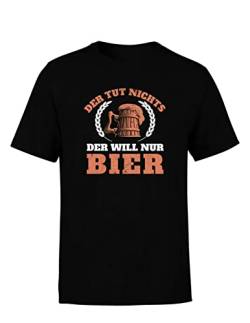 Party & Festival Der TUT Nichts Der Will nur Bier Spruch Herren Bier T-Shirt, Größe: XXX-Large, Farbe: Black von tshirtladen