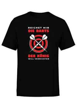 Reichet Mir die Darts der König Will vernichten Dartspieler Herren T-Shirt, Farbe: Black, Größe: XL von tshirtladen