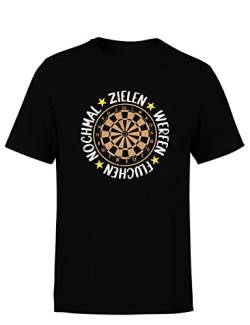 Zielen Werfen Fluchen Nochmal Dartspieler Herren T-Shirt, Farbe: Black, Größe: XXL von tshirtladen