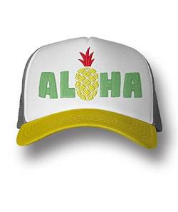 tshirtladen Aloha Trucker Cap mit Ananas perfekt für den Sommer als Statement für den Strand von tshirtladen