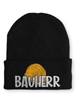 tshirtladen Bauherr lustiges Design Statement Beanie Mütze mit Spruch, Farbe: Black von tshirtladen