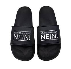 tshirtladen Bevor du fragst: NEIN! Badelatschen Sandalen Urlaub, Größe: 39 EU von tshirtladen