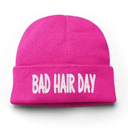 tshirtladen Mütze Bad Hair Day Wintermütze Unisex Beanie für Damen und Herren, Farbe: Pink von tshirtladen