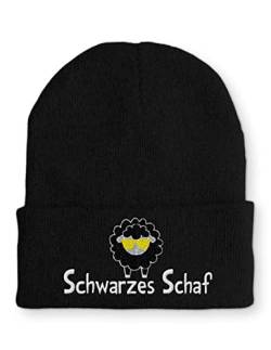 tshirtladen Schwarzes Schaf Statement Wintermütze Beanie Mütze für Damen und Herren, Farbe: Black von tshirtladen