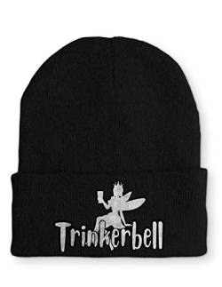 tshirtladen Trinkerbell Statement Spruchmütze Beanie Mütze für Damen und Herren, Farbe: Black von tshirtladen