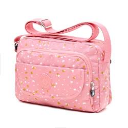 tuokener Crossbody Tasche Damen Schultertaschen Umhängetaschen Wasser-Beständige mit Multi Pocket (Rosa) von tuokener