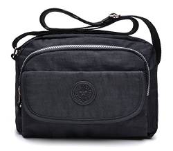 tuokener Crossbody Tasche Damen Schultertaschen Umhängetaschen Wasser-Beständige mit Multi Pocket (Schwarz) von tuokener