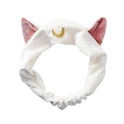 tuwiwol Bequemes Katzenohren Stirnband für Damen für stilvolles und praktisches Haar Accessoire für jeden Tag, tragbare Stoff Kopfbedeckung, Weiß von tuwiwol