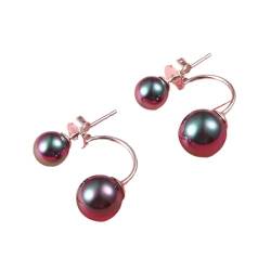 tuwiwol Elegante Perlenohrringe für erwachsene Frauen, modische und vielseitige Designs, silberne Perlenohrringe für Frauen, Ohrstecker, Schwarz von tuwiwol