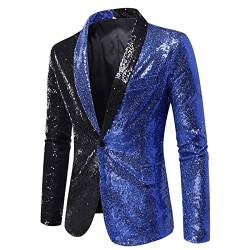 twinkgold Herren Pailletten Sakko - Slim Fit Anzug Jacke Leistung Kleidung Glitzer Casual Blazer für Business Hochzeit Freizeit Smokingjacke Anzugjacke Smoking Männer Sportjacke von twinkgold