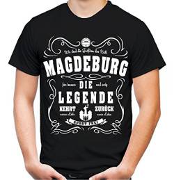 Legende Magdeburg Männer und Herren T-Shirt | Fussball Aufsteiger Ultras Geschenk (L, Schwarz) von uglyshirt87