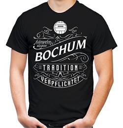 Mein Leben Bochum Männer und Herren T-Shirt | Fussball Ultras Geschenk | M1 Front (XXXXL, Schwarz) von uglyshirt87