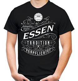 Mein Leben Essen Männer und Herren T-Shirt | Fussball Ultras Geschenk | M1 Front (L, Schwarz) von uglyshirt87