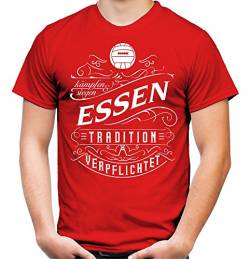 Mein Leben Essen Männer und Herren T-Shirt | Fussball Ultras Geschenk | M1 Front (M, Rot) von uglyshirt87