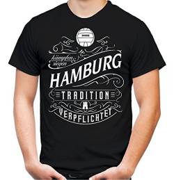 Mein Leben Hamburg Männer und Herren T-Shirt | Fussball Ultras Geschenk | M1 Front (XXXL, Schwarz) von uglyshirt87