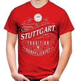 Mein Leben Stuttgart Männer und Herren T-Shirt | Fussball Ultras Geschenk | M1 Front (XXL, Rot) von uglyshirt87