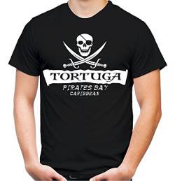 Tortuga Pirates Bay Männer und Herren T-Shirt | Spruch Jack Sparrow Geschenk (XL, Schwarz) von uglyshirt87