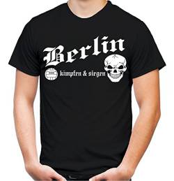 Berlin kämpfen & Siegen Männer und Herren T-Shirt | Fussball Ultras Geschenk | M1 (XXXL, Schwarz) von uglyshirt89