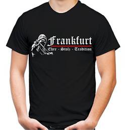 Frankfurt Ehre & Stolz Männer und Herren T-Shirt | Fussball Ultras Geschenk | M2 FB (XXXL, Schwarz) von uglyshirt89