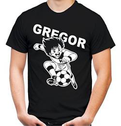 Gregor Männer und Herren T-Shirt | Kickers Fussball Comic 90er Kult (4XL, Schwarz) von uglyshirt89