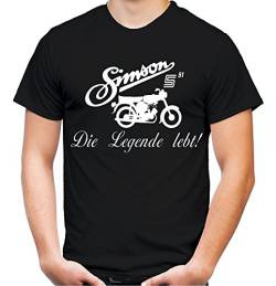 Simson Die Legende Männer und Herren T-Shirt | DDR Osten Schwalbe Trabant Wartburg (4XL, Schwarz) von uglyshirt89