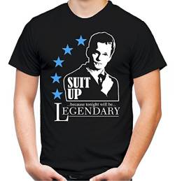 Suit Up Männer und Herren T-Shirt | Spruch Barney Stinson Geschenk (M, Schwarz) von uglyshirt89