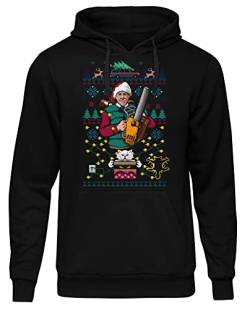 uglyshirt89 8 Bit Griswold Herren Kapuzenpullover | Schöne Bescherung Pullover - Weihnachts Hoodie Herren - Xmas Hoodie | Schwarz (XL) von uglyshirt89