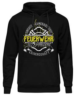 uglyshirt89 Feuerwehr Herren Kapuzenpullover| Held Hero FFW - Feuerwehr Pullover - Freiwillige Feuerwehr - Feuerwehr Geschenke - Firefighter - Hoodie | M10 Schwarz (4XL) von uglyshirt89