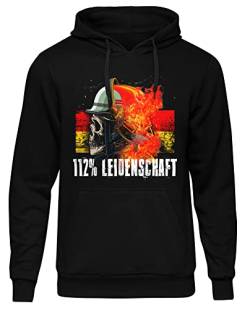 uglyshirt89 Feuerwehr Herren Kapuzenpullover| Held Hero FFW - Feuerwehr Pullover - Freiwillige Feuerwehr - Feuerwehr Geschenke - Firefighter - Hoodie | M11 Schwarz (XL) von uglyshirt89