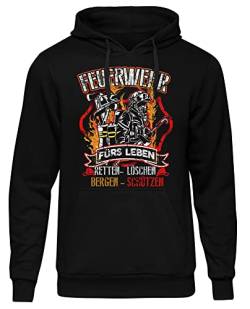 uglyshirt89 Feuerwehr Herren Kapuzenpullover| Held Hero FFW - Feuerwehr Pullover - Freiwillige Feuerwehr - Feuerwehr Geschenke - Firefighter - Hoodie | M14 Schwarz (XL) von uglyshirt89