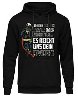 uglyshirt89 Feuerwehr Herren Kapuzenpullover| Held Hero FFW - Feuerwehr Pullover - Freiwillige Feuerwehr - Feuerwehr Geschenke - Firefighter - Hoodie | M17 Schwarz (S) von uglyshirt89