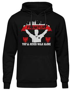 uglyshirt89 Frankfurt Support Herren Kapuzenpullover | Stadt - Frankfurt Skyline - Sport - Fussball - City - Frankfurt Pullover - Hoodie | Schwarz (L) von uglyshirt89