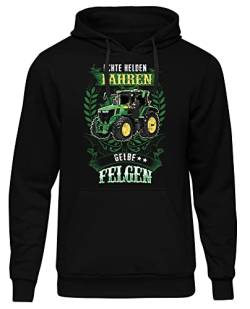 uglyshirt89 Gelbe Felgen Herren Kapuzenpullover | Bauer Pullover - Landwirt Hoodie Herren - Traktor - Spruch - Landwirt Geschenk | Schwarz (XL) von uglyshirt89