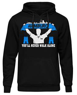 uglyshirt89 Hamburg Support Herren Kapuzenpullover | Stadt - Hamburg Skyline - Sport - Fussball - City - Hamburg Pullover - Hoodie | Schwarz (3XL) von uglyshirt89