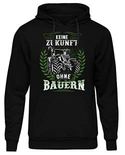 uglyshirt89 Keine Zukunft ohne Bauern Herren Kapuzenpullover | Bauer Pullover - Landwirt Hoodie Herren - Traktor - Geschenk - Spruch | Schwarz (L) von uglyshirt89