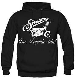 uglyshirt89 Simson Die Legende Kapuzenpullover | DDR | Osten | Männer | Herrn | Simson | Schwalbe | Wartburg | Trabant | Fun (S, Schwarz) von uglyshirt89