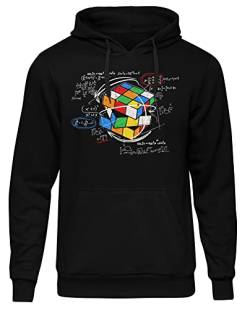 uglyshirt89 Zauberwürfel Herren Kapuzenpullover | Magic Cube - Sheldon Cooper Hoodie - Physik Pullover - Wissenschaft | M2 Schwarz (L) von uglyshirt89