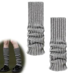 Damen Stulpen, Stulpen Mädchen Gestrickt Beinwärmer, Stulpen Ballett Damen, Winter Strick Bein, Warme Beinstulpen für Damen, Legwarmers Knöchelwärmer für Frauen Mädchen, Ballett, Fitness, Yoga, Grau von uinnossvc