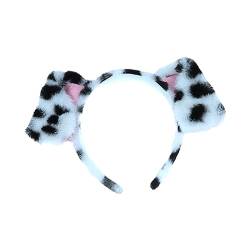 ulafbwur Haarband aus Plüschmaterial, niedlicher Plüsch-Punktdruck, Hundeohren, Stirnband für Kinder, Erwachsene, Tierform, elastischer Haarreifen, Cosplay-Kostüm, Zubehör, Geschenk, Einheitsgröße von ulafbwur