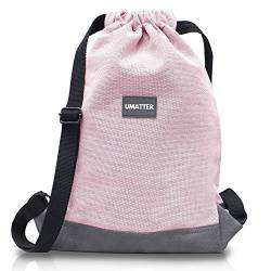 umatter Turnbeutel, Turnsack aus Canvas für Damen und Herren | Daypack für Sport & Reisen | Hipster Beutel, Jute Sack mit verdeckten Sicherheitsfach mit Reißverschluss | Rucksack Tasche, Gymsack von umatter