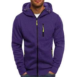 Herren Hoodie Zip up Kapuzenpullover Langarm Kapuzenjacke Reißverschluss Kapuze Sweatshirt Casual Sweatjacke Regular Fit Taschen Jacke Basic Kordelzug Sport Herbst Winter Kapuzenpulli Pullover von umifyxioy