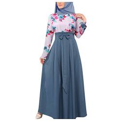 Muslimische Kleider Damen Elegant, Damen Print Abaya Jilbab muslimischen Maxi Kleid Casual Kaftan langes Kleid Knopf Loser Normallack Kleidungs Damen Lange Ärmel Ramadan Kleider Gebet Plus Size von umifyxioy