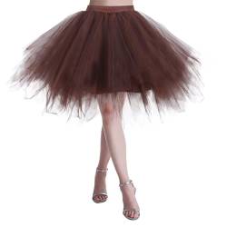 Tüllrock Damen, Damen Tüllrock Tutu Rock 50er Rockabilly Retro Petticoat Unterrock Kurz Ballet Tanzrock Minirock Tütü Röcke Karneval Kostüm Party Festlich Tanzkleid Ballkleid Abendkleid von umifyxioy