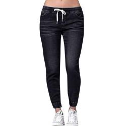 umifyxioy Hosen Damen, Damen High Waist Jeans Straight Slim Denim Stretch Lang Jeanshosen Mit Gummizug Damen Low Waist Jeans Bootcut Strecken Casual Denim Hose Straight Lässige Ankle Denimhose von umifyxioy