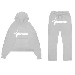 umifyxioy Jogginganzug Herren, Two Neutral Sweatshirt Set Kapuzenpullover Hoodie + Jogger Lässiger Pullover Fashion Bedrucktes Top Hip Hop Casual Pullover Harajuku Straßenkleidung Y2k Kleidung von umifyxioy